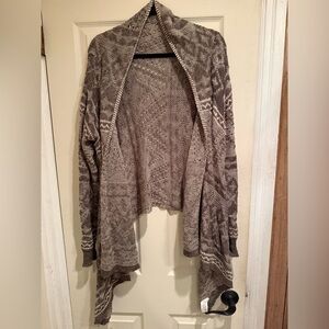 Maurices Taupe Patterned Cardigan